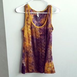 🚫SOLD BKE Crochet Purple & Orange Summer Tank